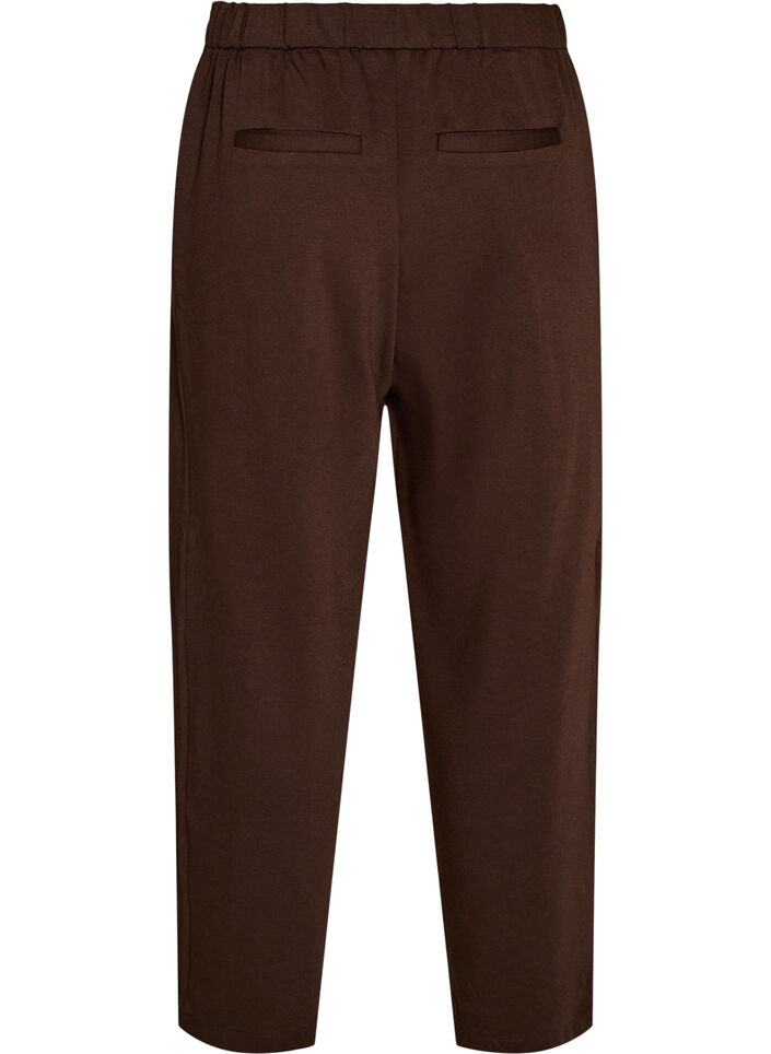 Loose fit jerseybukser med h&oslash;y midje, Brun, Packshot image number 1