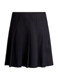 Kort plissert skjørt med elastisk midje, Black