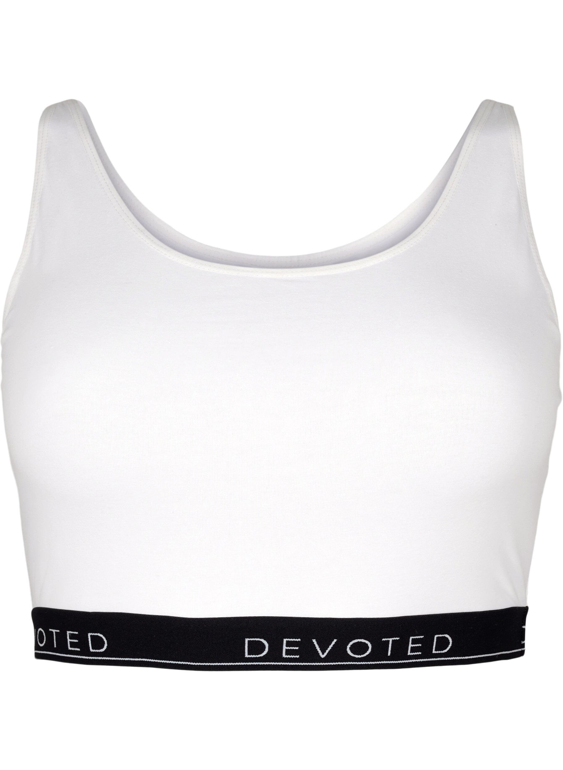 Zizzi BH med justerbare stropper i bomull, Hvit, Packshot image number 0