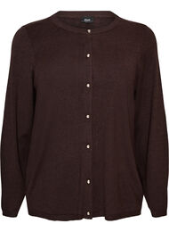 Cardigan med runde knapper, Brun