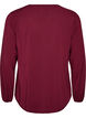 Viskosebluse med V-hals og avrundet fold, R&oslash;d, Packshot image number 1