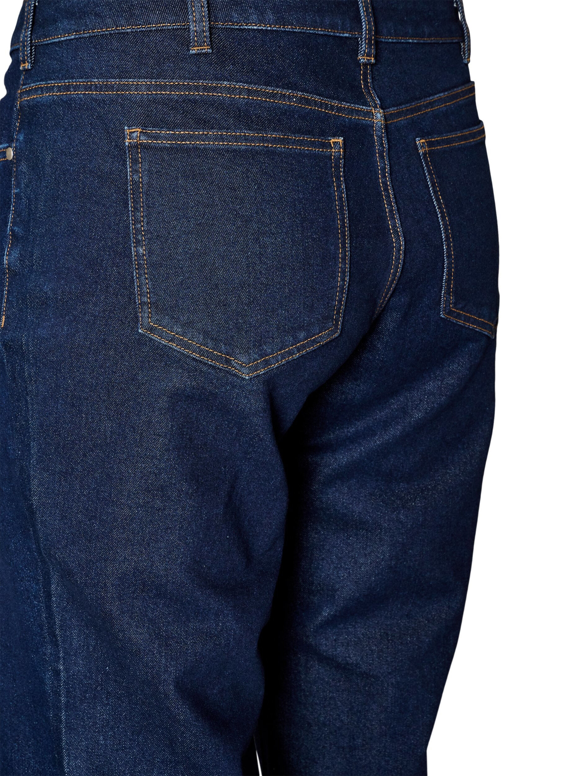 ZizziCropped jeans med straight fit og normal midje, Bl&aring;, Packshot image number 3