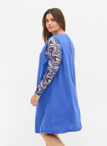 Spencerkjole med V-hals, Dazzling Blue, Model image number 1