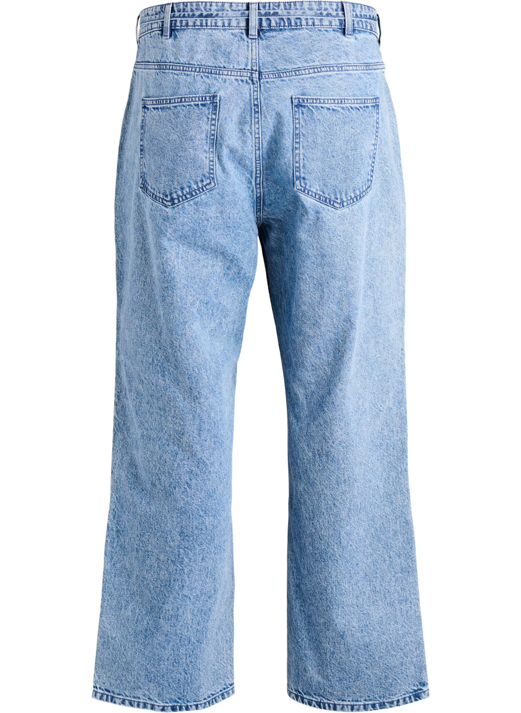 Zizzi Straight fit jeans med knytebelte, Bl&aring;, Packshot image number 1