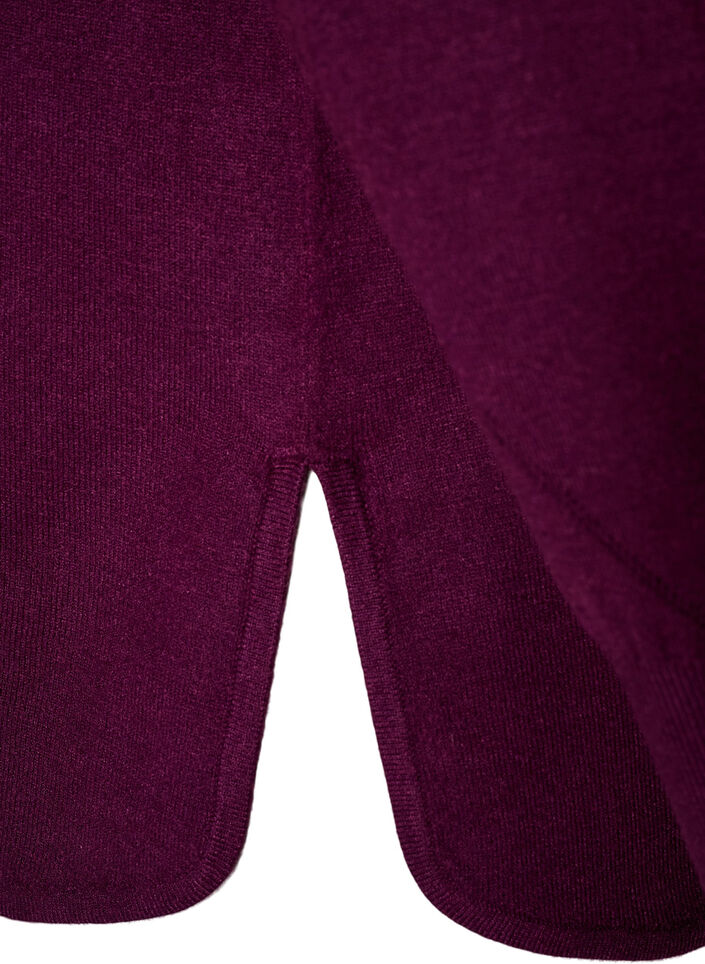 Strikket bluse med rund hals og strikket m&oslash;nster, R&oslash;d, Packshot image number 3