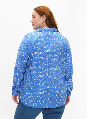 Zizzi FLASH - Skjorte med prikker, Marina White Dot, Model image number 1