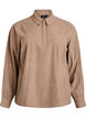 Langermet skjortebluse i cordfløyel, Brun, Packshot image number 0