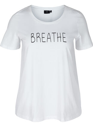 T-skjorte med print, Br White BREATHE, Packshot image number 0