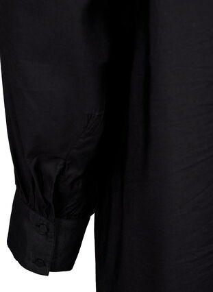 Viscose skjorte kjole med ruffles, Black, Packshot image number 3