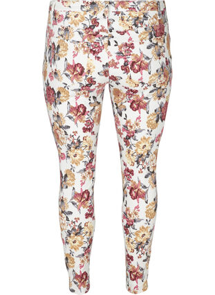 Super slim Amy jeans med blomstermønster, White Flower AOP, Packshot image number 1