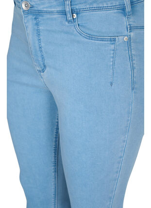 Cropped Amy jeans med glidelås, Light blue denim, Packshot image number 2