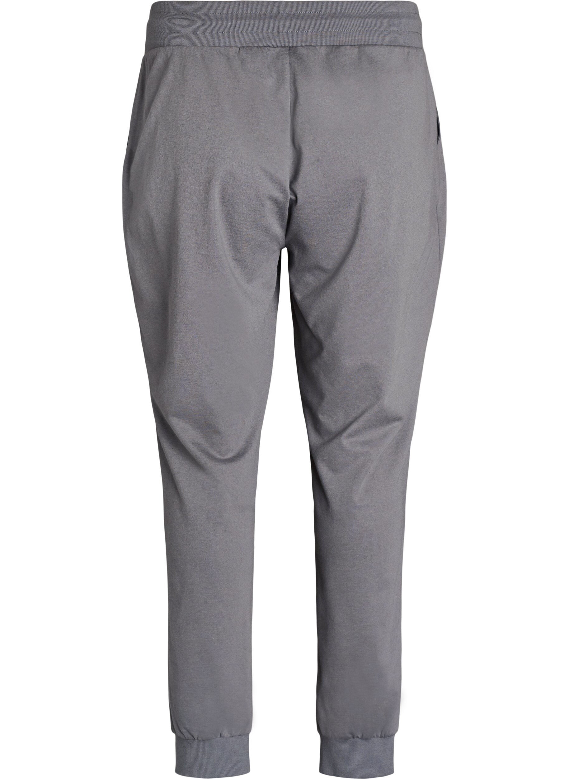 ZizziL&oslash;se joggebukser med lommer, Gr&aring;, Packshot image number 1