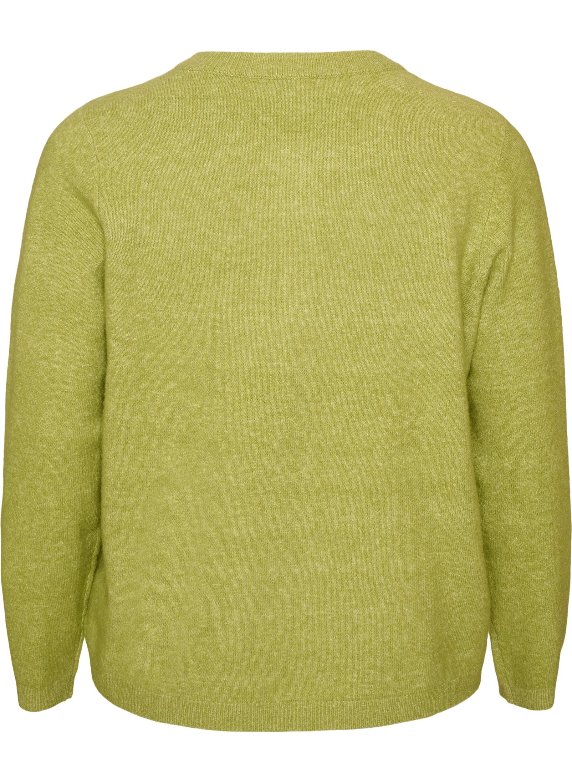 ZizziCardigan med knapper og avrundet front, Gr&oslash;nn, Packshot image number 1