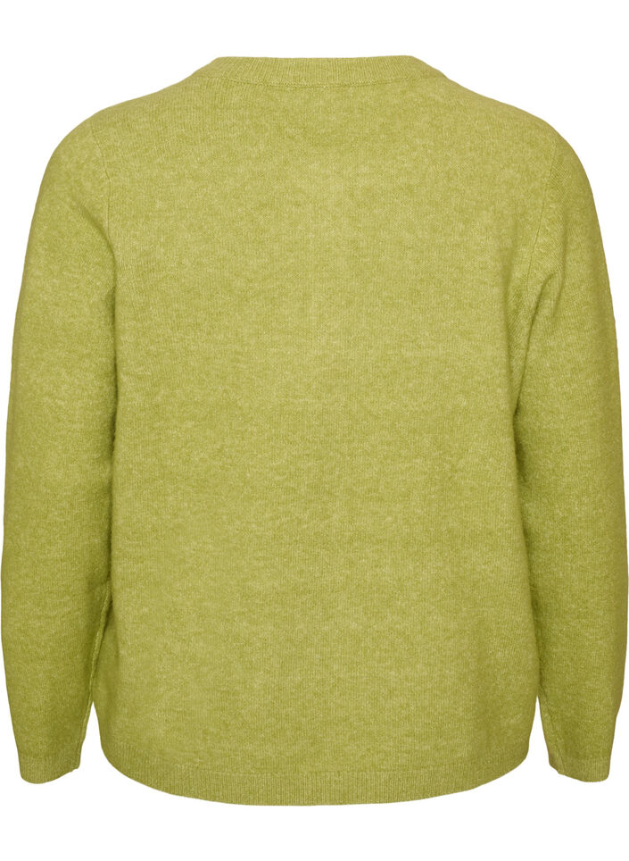 Cardigan med knapper og avrundet front, Gr&oslash;nn, Packshot image number 1