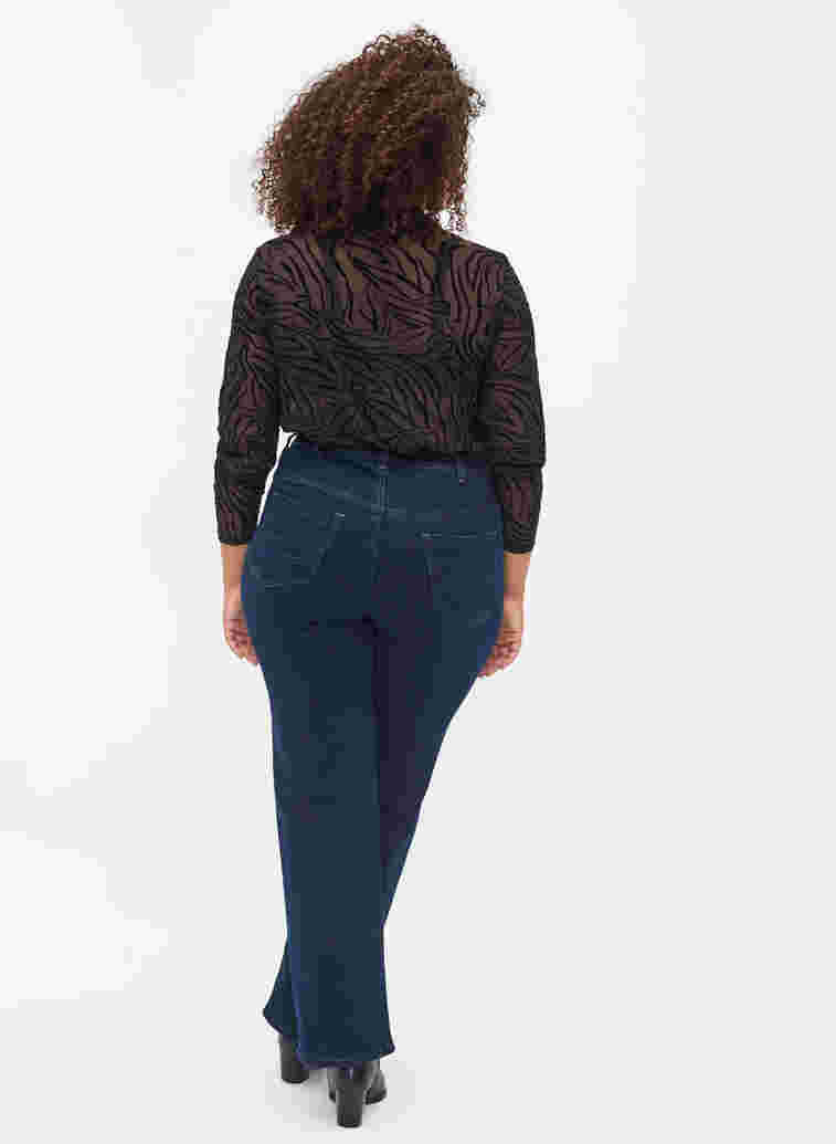 Regular fit Gemma jeans med høyt liv, Dark blue, Model image number 1