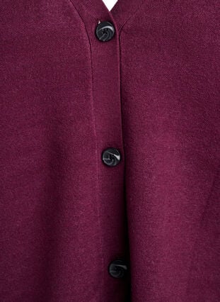 Zizzi Cardigan med v-hals og vide ermer, Mørk Bordeaux, Packshot image number 2