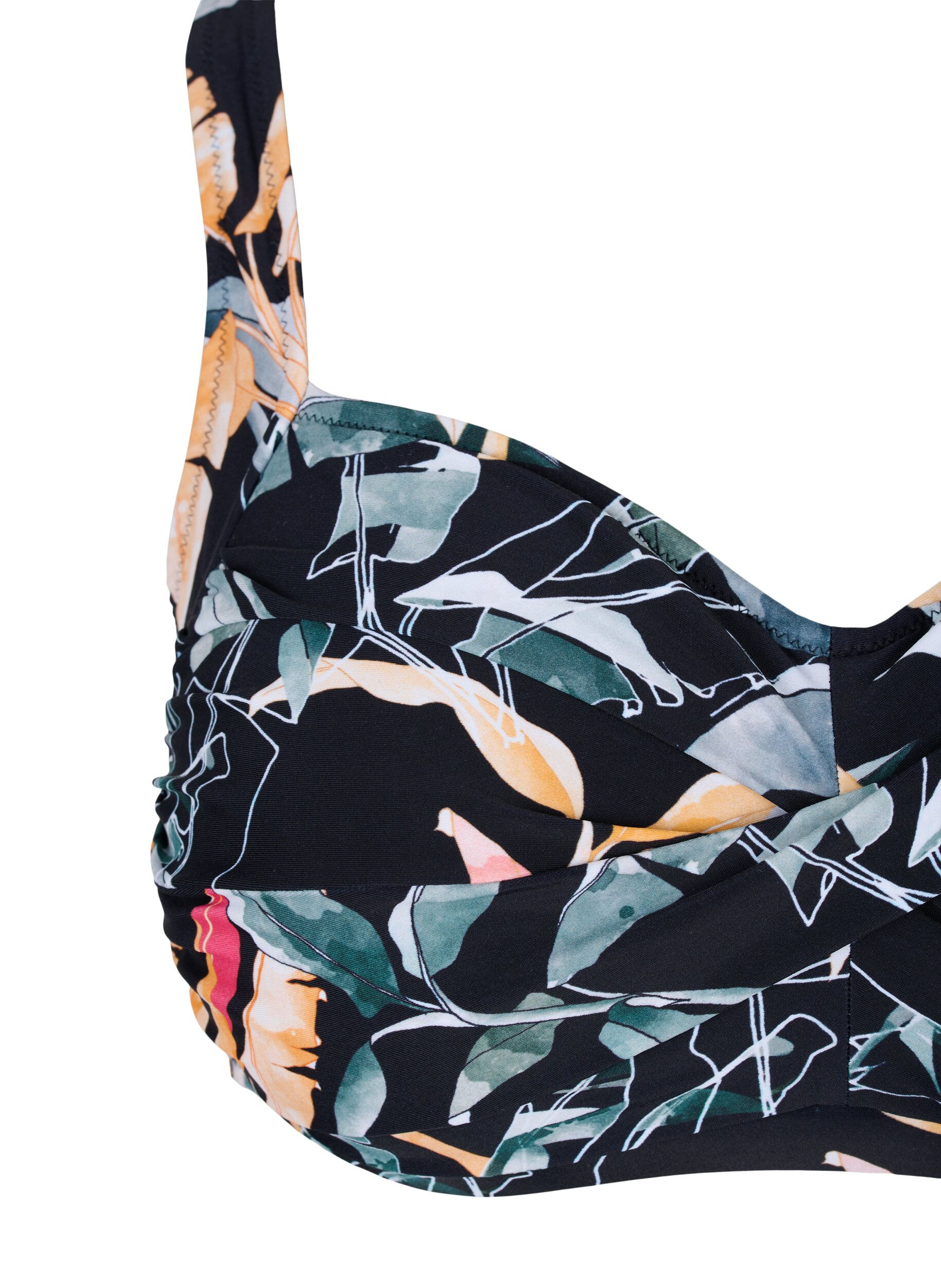 Zizzi M&oslash;nstrete bikinitopp, Leaf Print, Packshot image number 2
