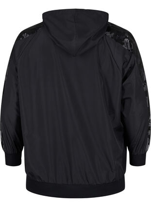 Treningsjakke med ton-i-ton mønster, Black, Packshot image number 1