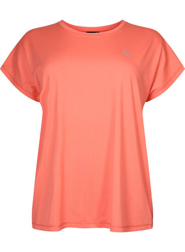 Kortermet trenings-T-skjorte, Living Coral, Packshot image number 0