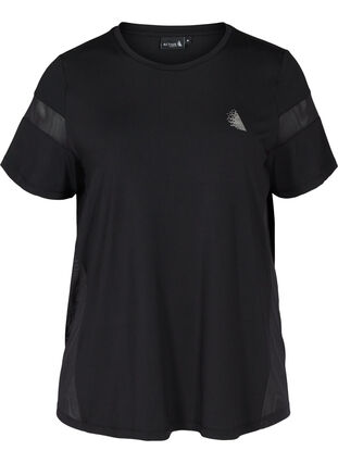 Kortermet T-skjorte til trening, Black, Packshot image number 0