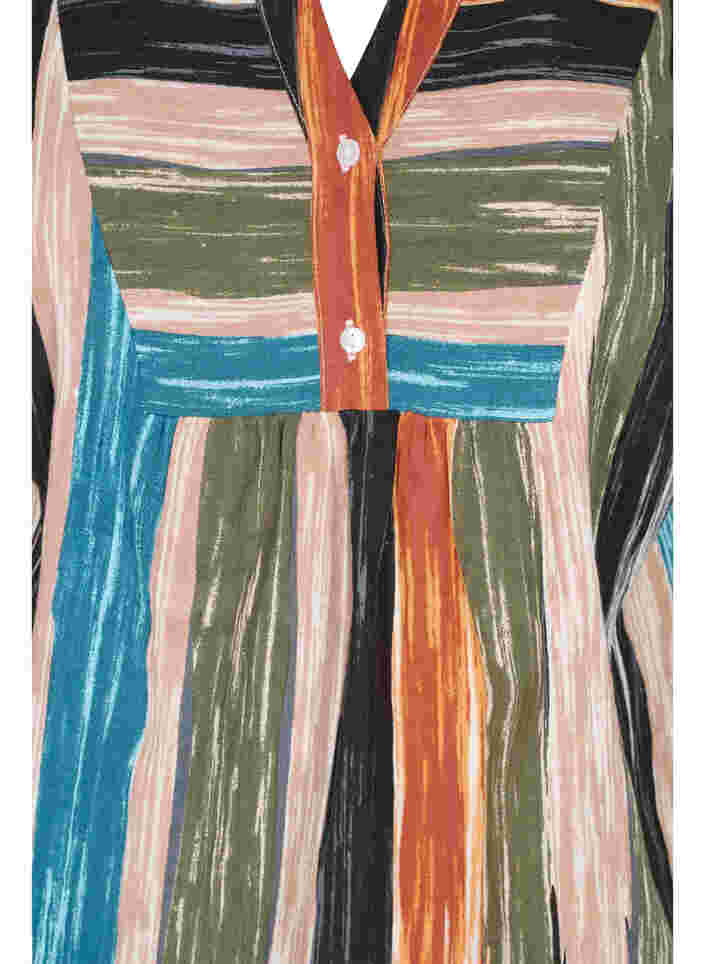 Stripete bluse med 3/4-ermer, Multi Stripe AOP, Packshot image number 2