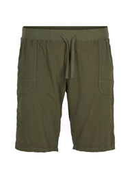 Løs shorts av bomull med lommer, Ivy Green