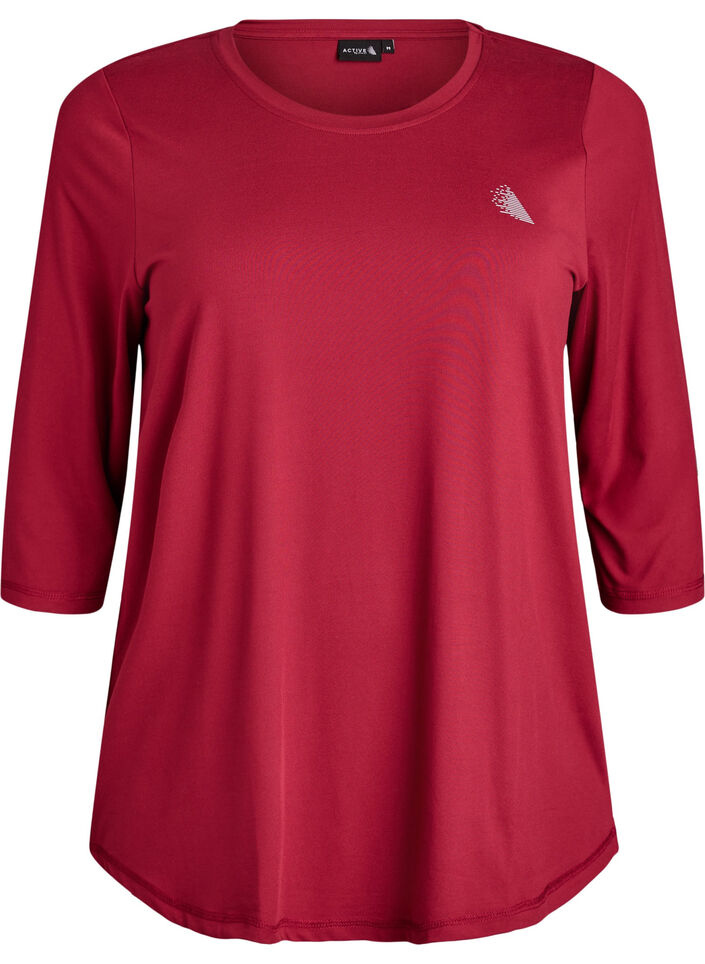 Treningsbluse med 3/4-ermer, R&oslash;d, Packshot image number 0