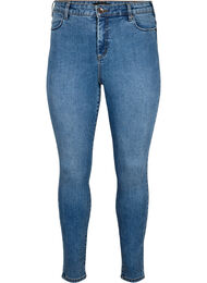 Amy jeans med høy midje og supersmal passform, Blue denim