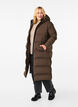 Lang vinterkåpe med hette, Brun, Model image number 1
