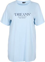 Oversize pysjamas T-skjorte i økologisk bomull, Cashmere Blue DREAMS