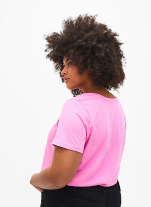 T-skjorte i bomull med rund hals og trykk, RoseBloom W. Love, Model image number 1