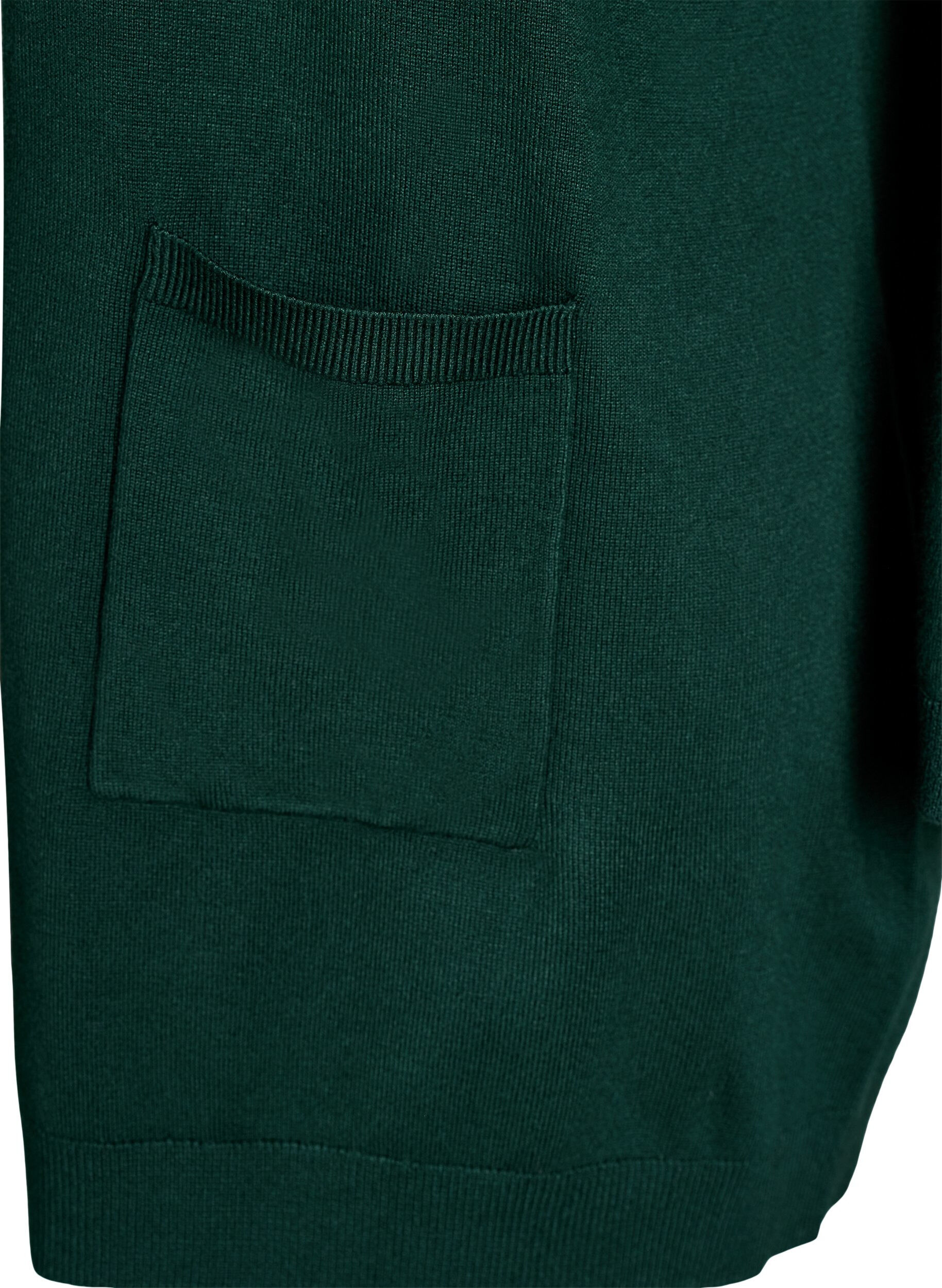 ZizziLang, strikket cardigan i en viskoseblanding, Gr&oslash;nn, Packshot image number 2