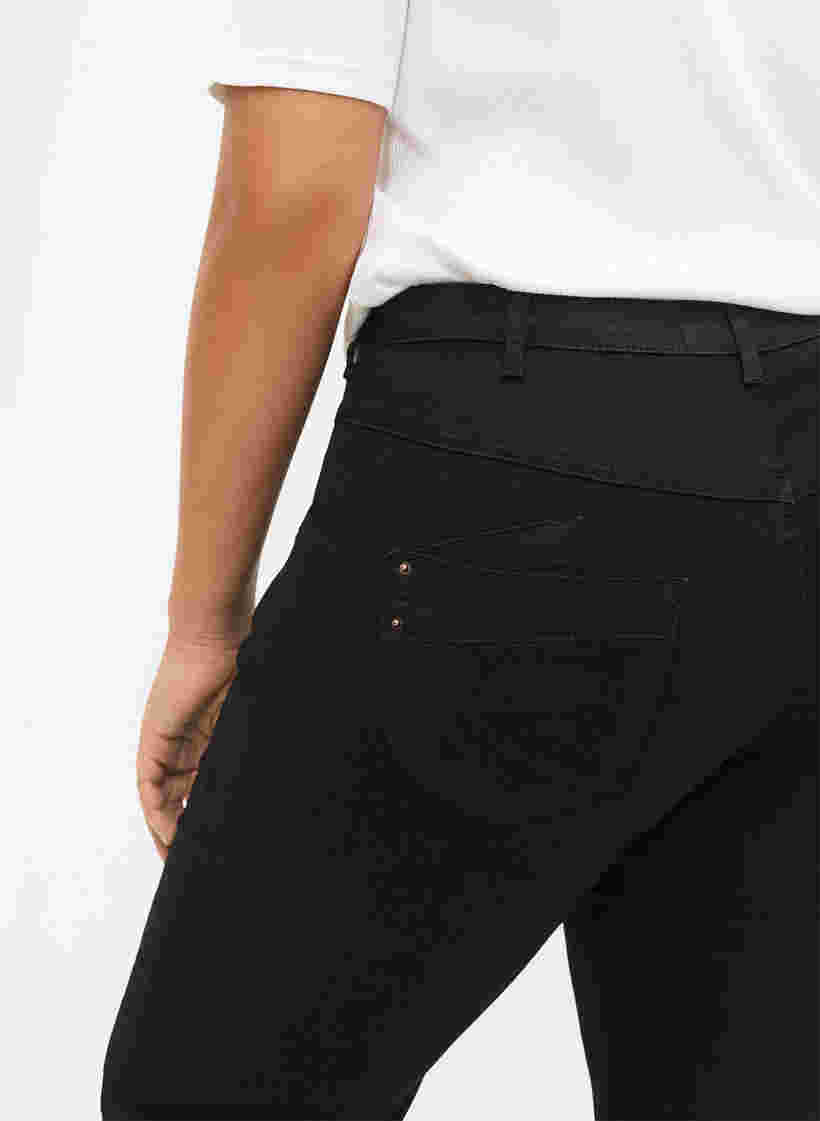 Regular fit Gemma jeans med høyt liv, Black, Model image number 4