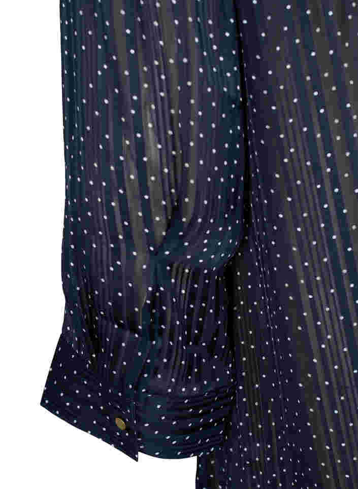 Mønstrete skjorte med 3/4-ermer, Navy Blazer Dot, Packshot image number 3