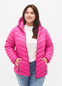Lettvektsjakke med hette, Rose Violet, Model