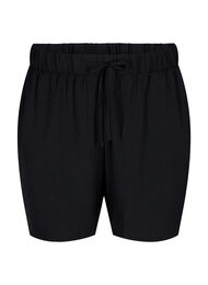 Shorts med lommer og elastisk linning, Black