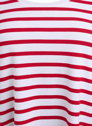 Zizzi Stripete jerseykjole med korte ermer, Rød, Packshot image number 2