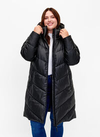 Vannavvisende vinterjakke med avtagbar hette, Black, Model