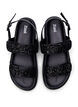 Wide fit - Glitter sandal med borrelåslukking, Svart, Packshot image number 2