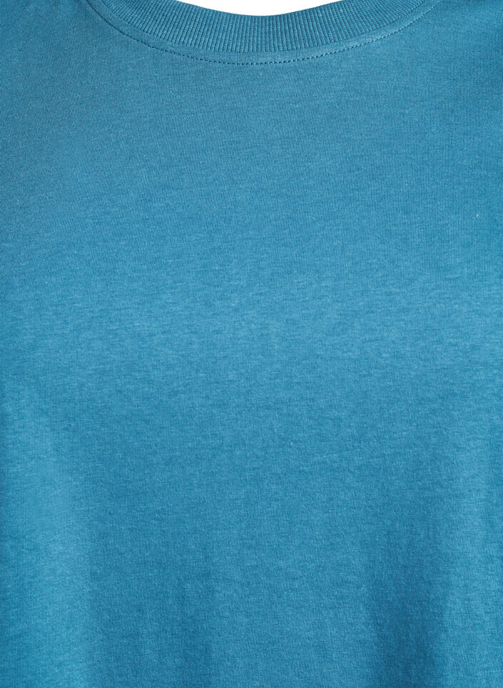 Basic T-skjorte i bomull med rund hals, Grå, Packshot image number 2