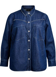 Denimskjorte med nagler, Dark Blue Denim