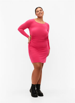 Zizzi Tettsittende kjole med utskjæring, Raspberry Sorbet, Model image number 2