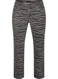 Emily jeans med leopardmønster, Dark Zebra