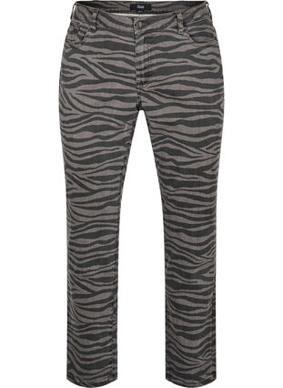 Zizzi Emily jeans med leopardmønster, Svart, Packshot image number 0