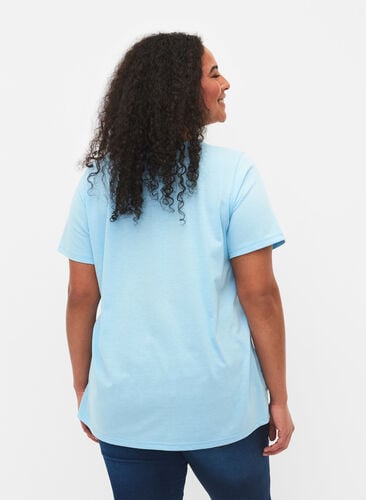 Kortermet T-skjorte med V-hals, Sky Blue, Model image number 1
