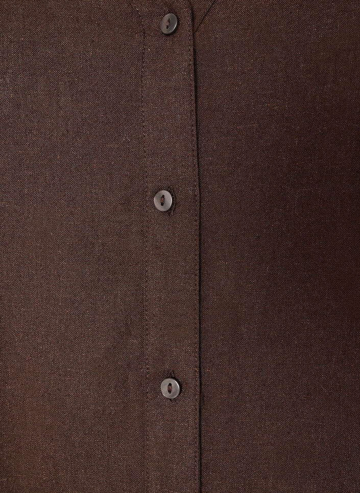 Lang skjorte i lin og viskose, Brun, Packshot image number 2