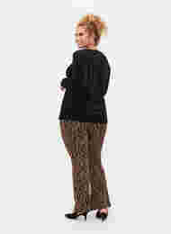 Mønstrete bukser med glitter, Black Lurex AOP, Model
