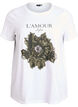 Bomulls-t-skjorte med fronttrykk, Hvit, Packshot image number 0