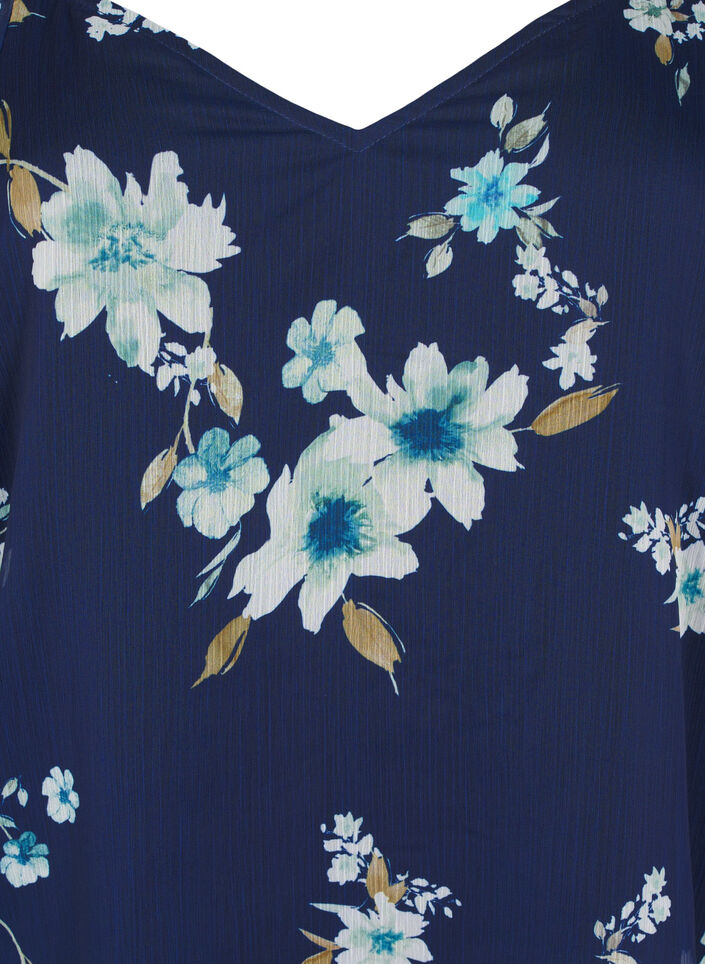 Chiffon festkjole med lange ermer, Bl&aring;, Packshot image number 2