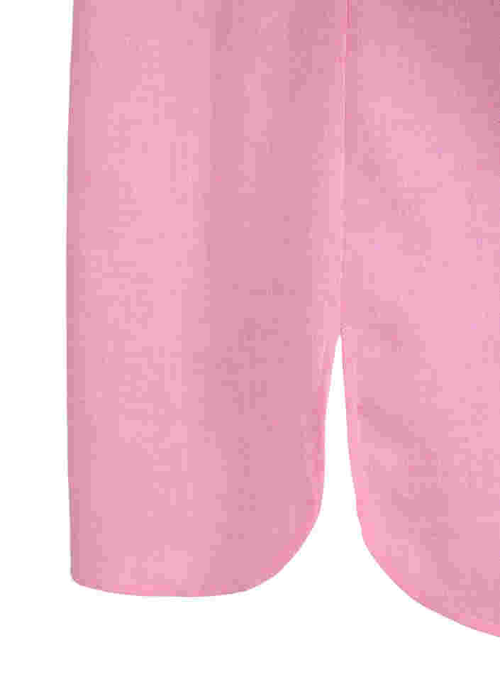Lang skjorte med 3/4-ermer og V-hals, Rosebloom, Packshot image number 3